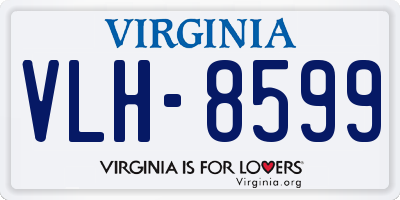 VA license plate VLH8599