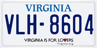 VA license plate VLH8604
