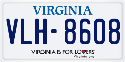 VA license plate VLH8608