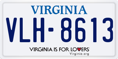 VA license plate VLH8613