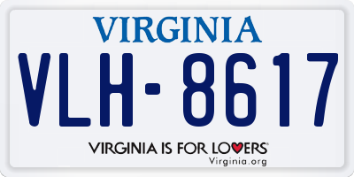 VA license plate VLH8617