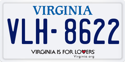VA license plate VLH8622