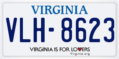 VA license plate VLH8623