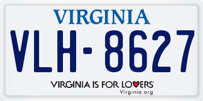 VA license plate VLH8627