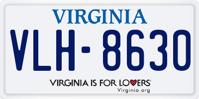 VA license plate VLH8630