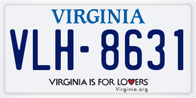 VA license plate VLH8631