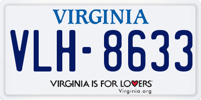 VA license plate VLH8633