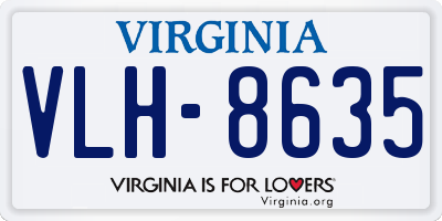VA license plate VLH8635