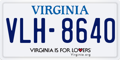 VA license plate VLH8640