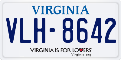 VA license plate VLH8642