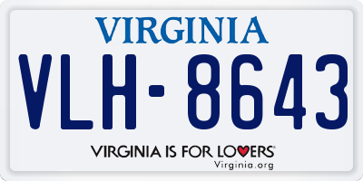 VA license plate VLH8643