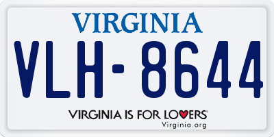 VA license plate VLH8644
