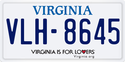 VA license plate VLH8645