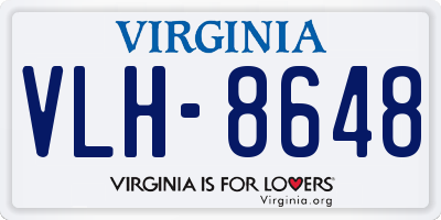 VA license plate VLH8648