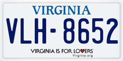 VA license plate VLH8652