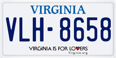 VA license plate VLH8658