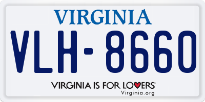 VA license plate VLH8660