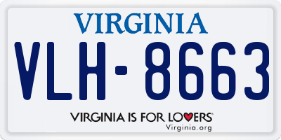 VA license plate VLH8663