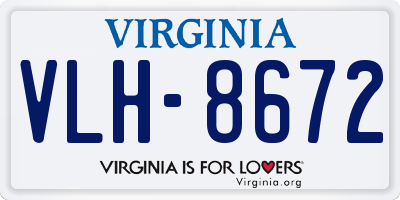 VA license plate VLH8672