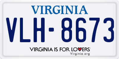 VA license plate VLH8673