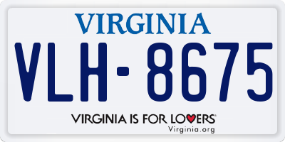 VA license plate VLH8675