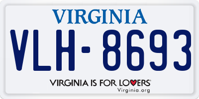 VA license plate VLH8693