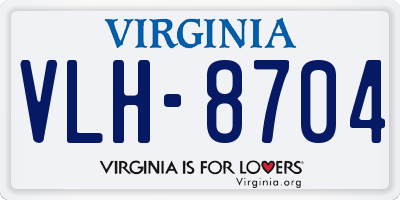 VA license plate VLH8704