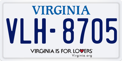 VA license plate VLH8705
