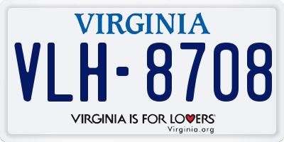 VA license plate VLH8708