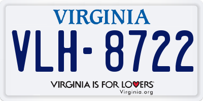 VA license plate VLH8722