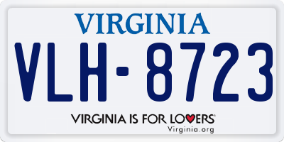 VA license plate VLH8723