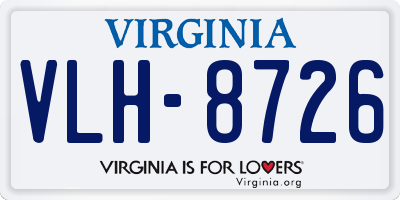 VA license plate VLH8726