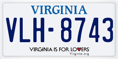 VA license plate VLH8743