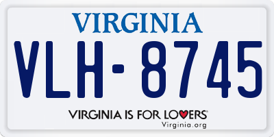 VA license plate VLH8745