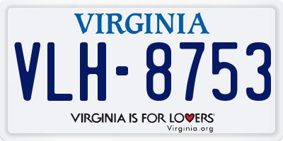 VA license plate VLH8753