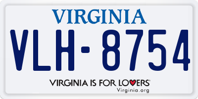 VA license plate VLH8754