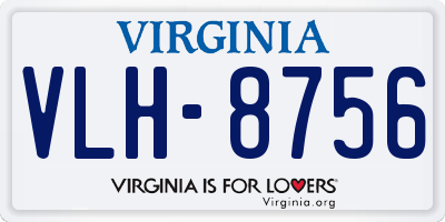 VA license plate VLH8756