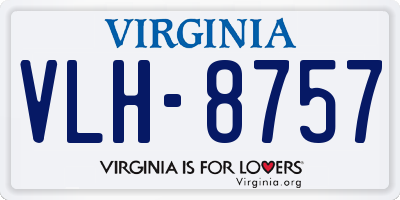 VA license plate VLH8757