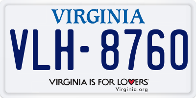 VA license plate VLH8760