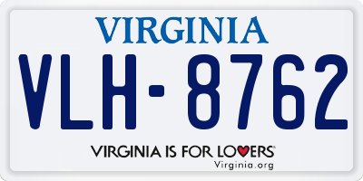 VA license plate VLH8762