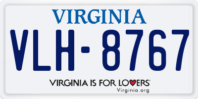 VA license plate VLH8767