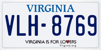 VA license plate VLH8769