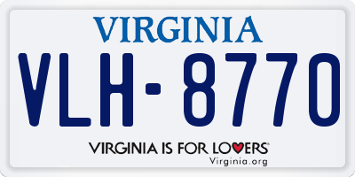 VA license plate VLH8770