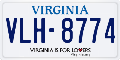 VA license plate VLH8774