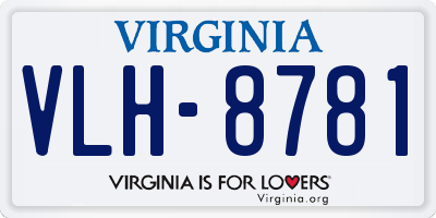 VA license plate VLH8781