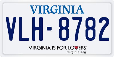 VA license plate VLH8782