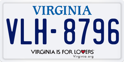 VA license plate VLH8796
