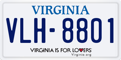 VA license plate VLH8801