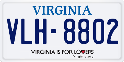 VA license plate VLH8802