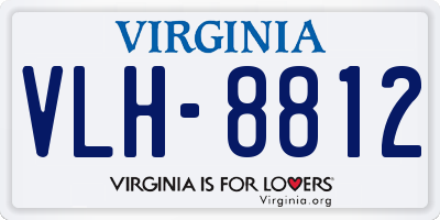 VA license plate VLH8812
